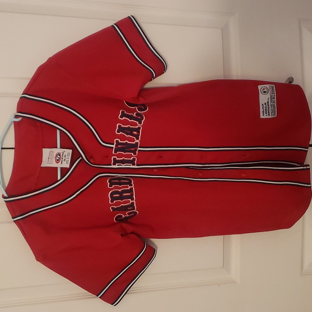 Kids size M official MLB brand red St Louis Cardinals jersey